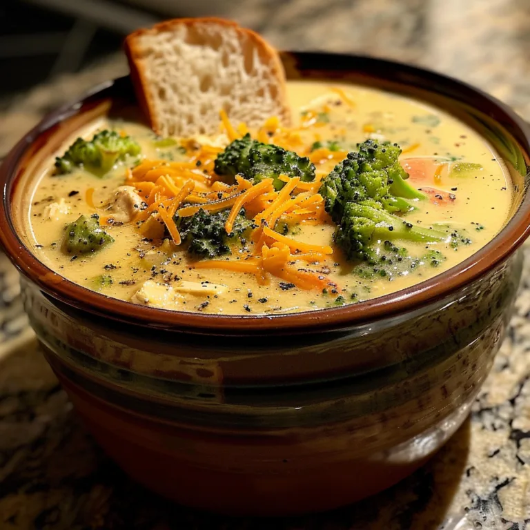 Creamy Broccoli Cheddar Chicken Soup Recipe
