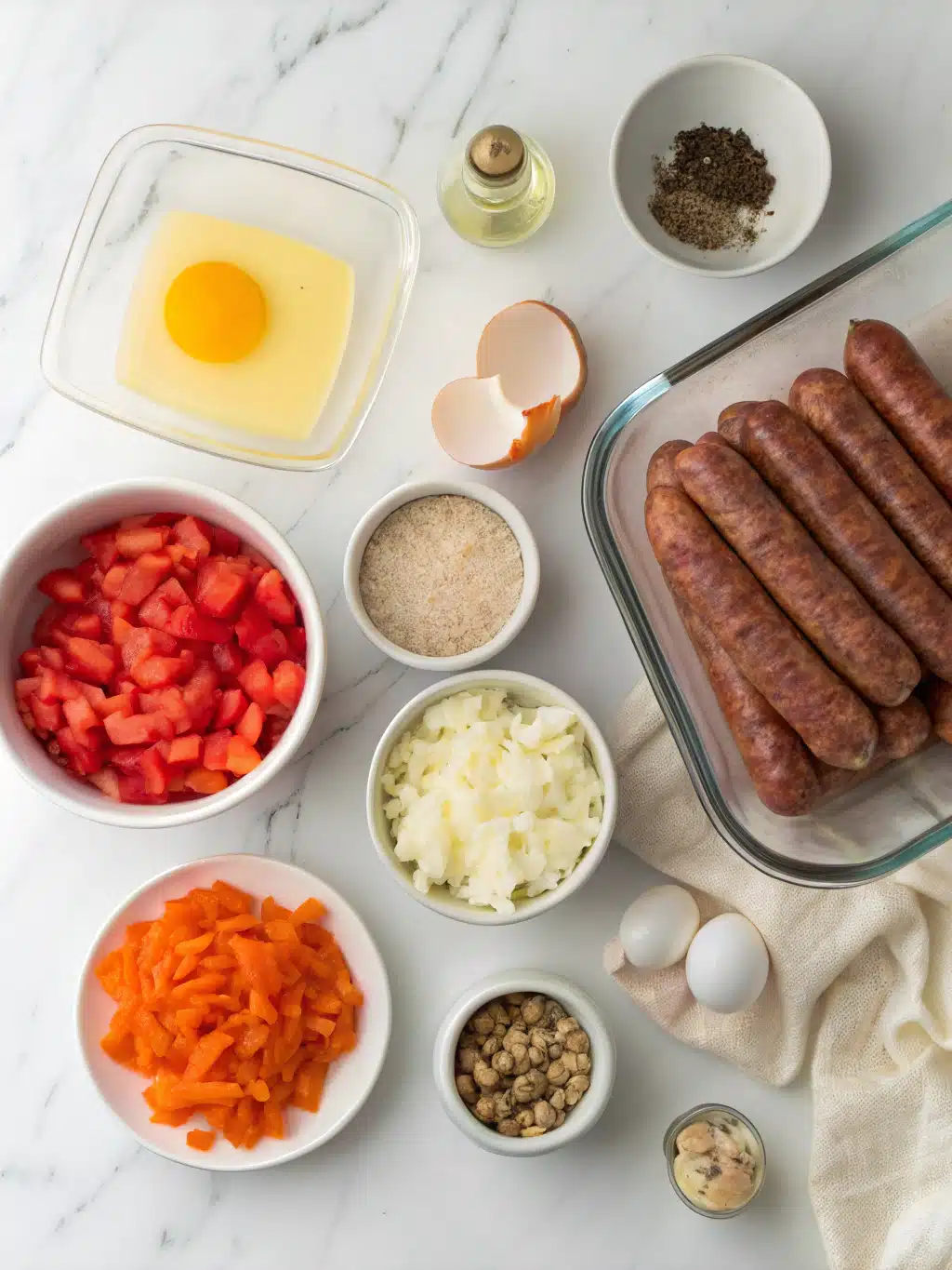 Sausage & Bell Pepper Breakfast Bake 2 sausage bell pepper breakfast bake ingredients