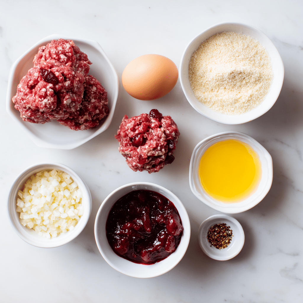 Cranberry Meatballs with Ground Beef 2 Cranberry Meatballs with Ground Beef Ingredients