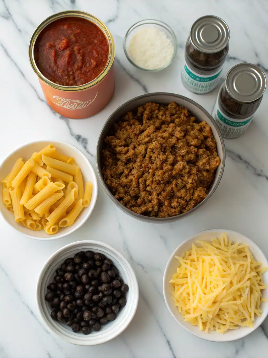 Ground Beef Enchilada Pasta Bake 2 ground beef enchilada pasta bake ingredients