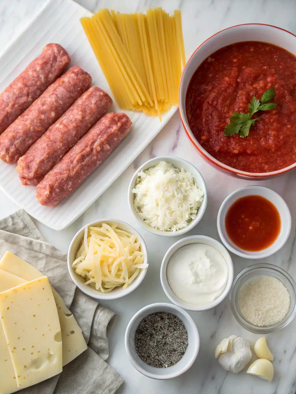 Holiday Lasagna with Sausage 2 holiday lasagna with sausage ingredients