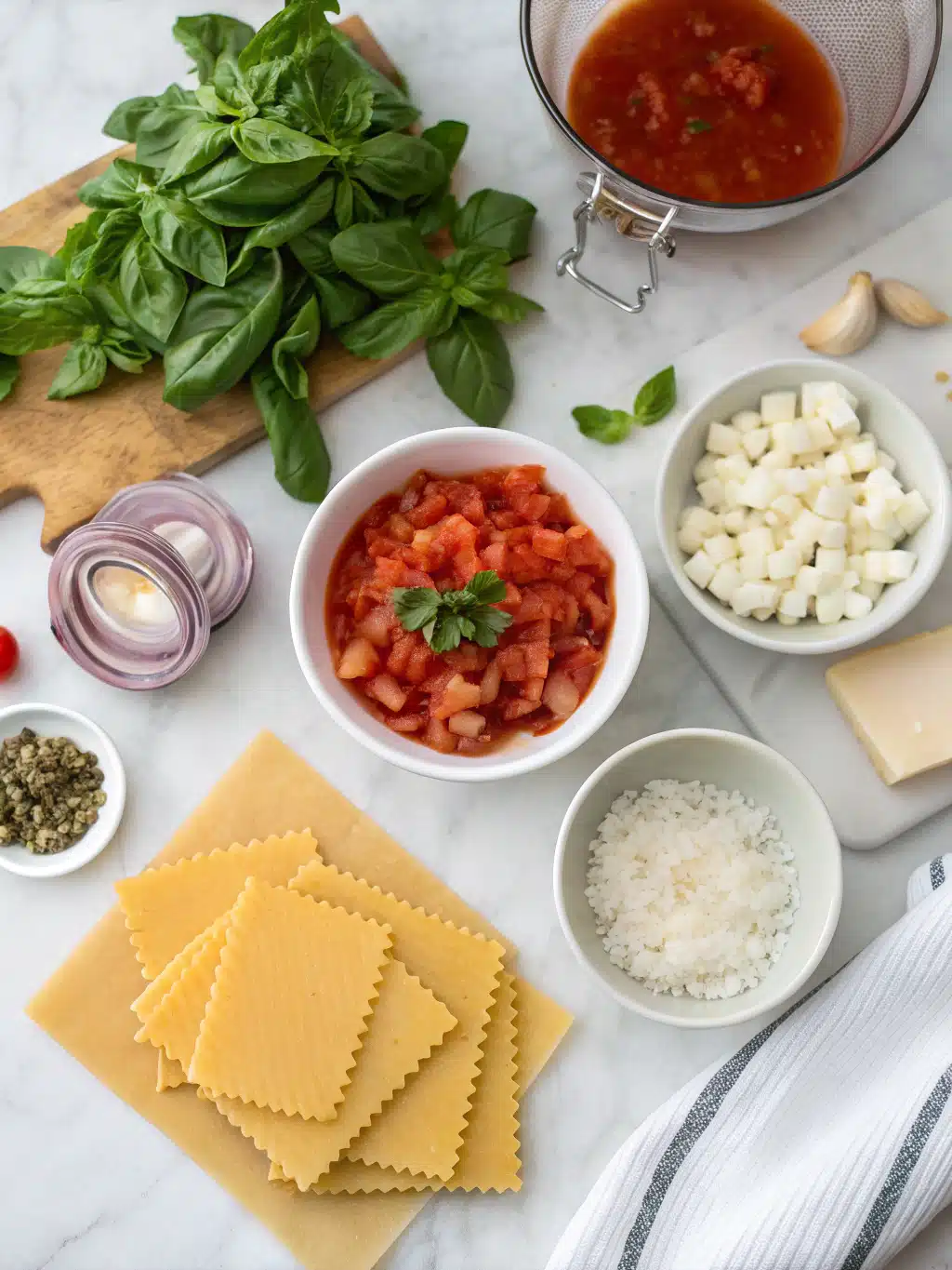 One-Pot Tomato Basil Lasagna Soup 2 one pot tomato basil lasagna soup ingredients