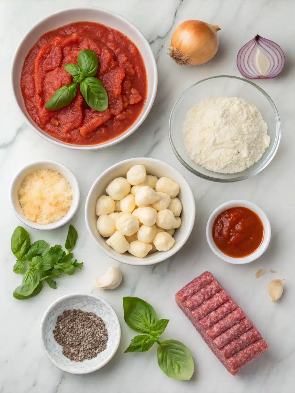 Beef and Tomato Gnocchi Bake 2 beef and tomato gnocchi bake ingredients