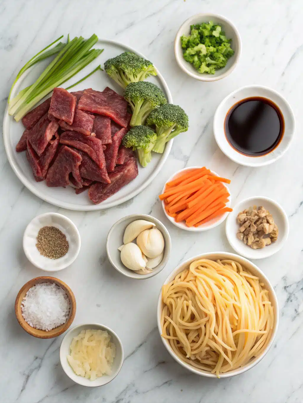 Beef and Vegetable Lo Mein 2 beef and vegetable lo mein ingredients
