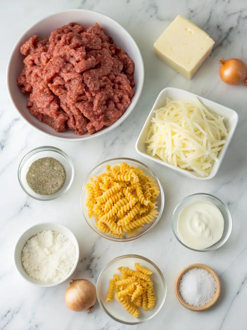 Beefy Ranch Pasta Bake 2 beefy ranch pasta bake ingredients