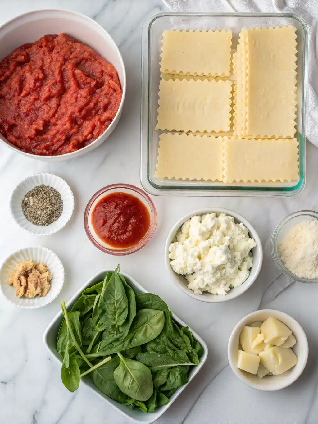 Beefy Spinach Lasagna Roll Bake 2 beefy spinach lasagna roll bake ingredients