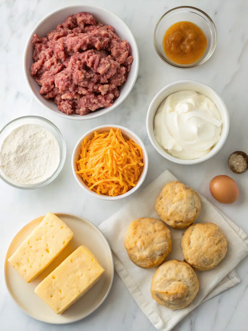 Cheddar Beef Biscuit Bake 2 cheddar beef biscuit bake ingredients 1