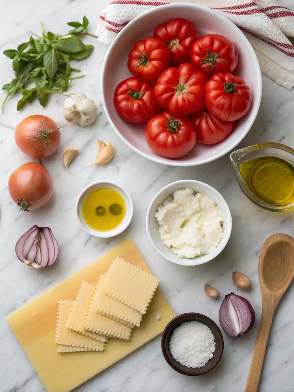 Fresh Tomato and Ricotta Lasagna Soup 2 fresh tomato and ricotta lasagna soup ingredients