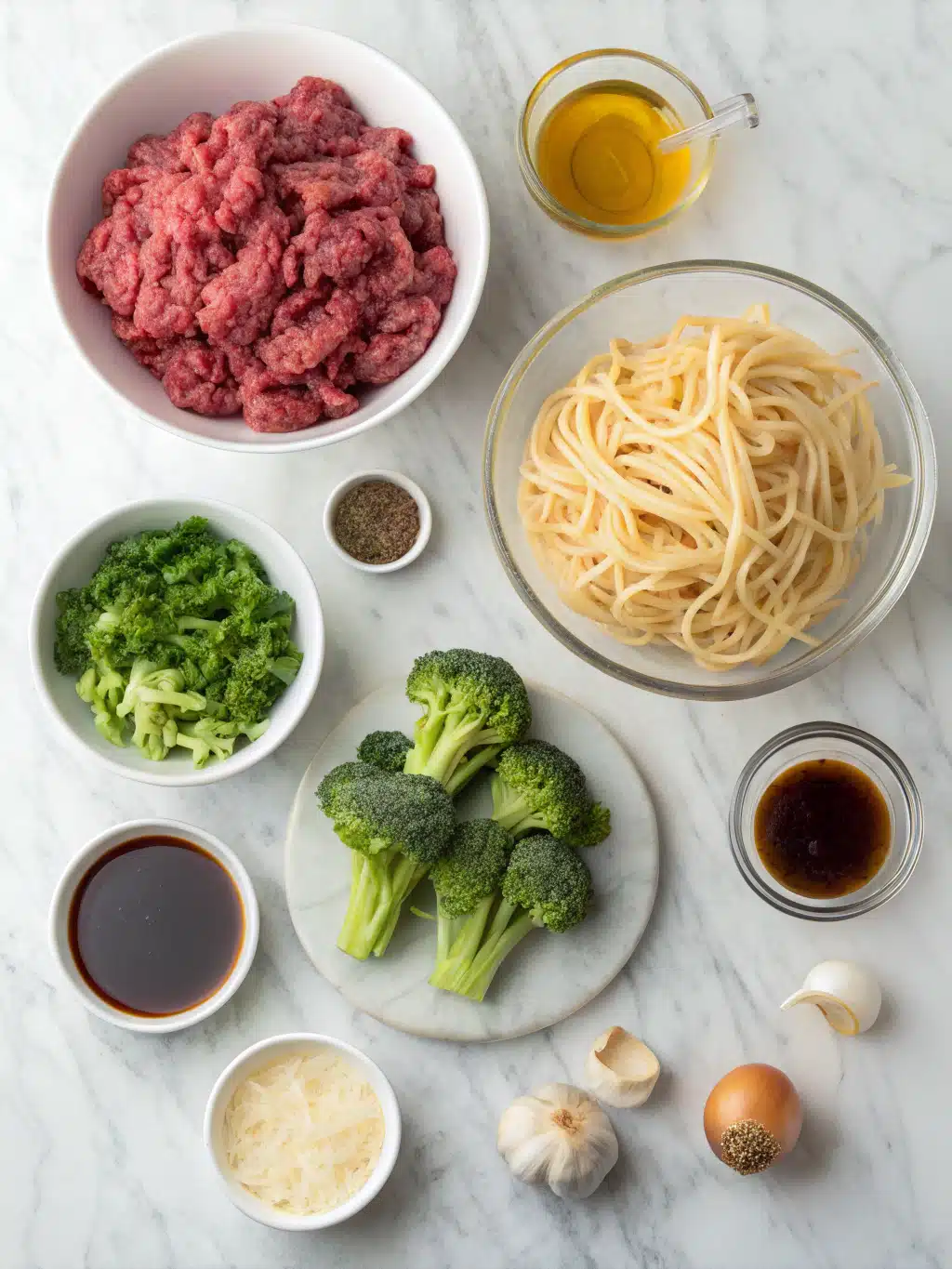 Ground Beef and Broccoli Lo Mein 2 ground beef and broccoli lo mein ingredients