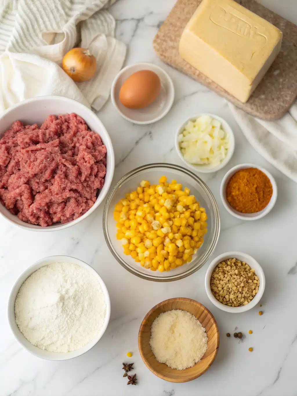 Ground Beef and Cornbread Casserole 2 ground beef and cornbread casserole ingredients 1