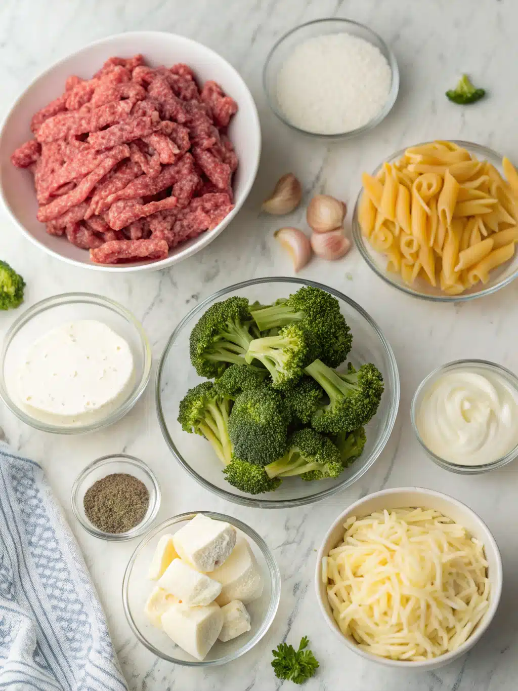 Ground Beef Broccoli Alfredo Bake 2 ground beef broccoli alfredo bake ingredients