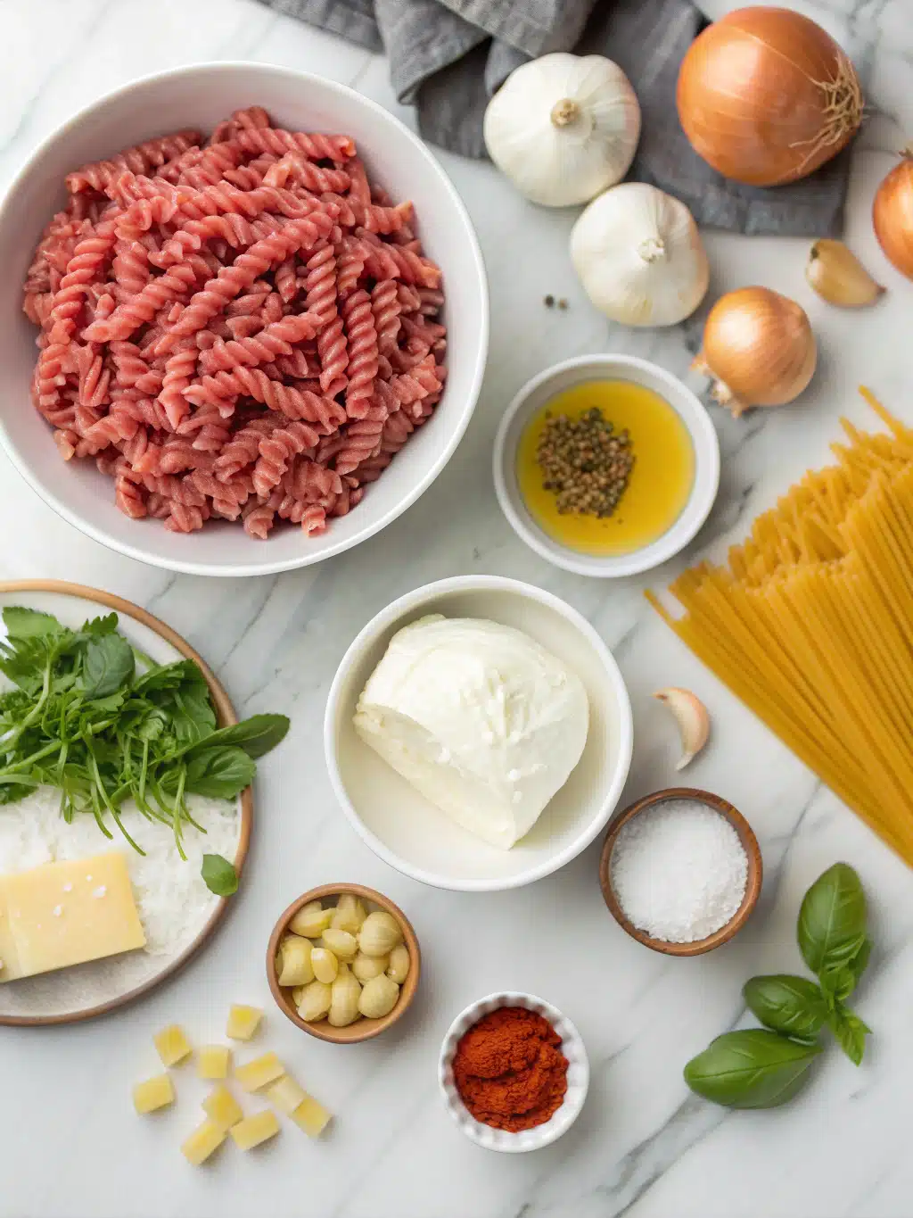 Ground Beef Bruschetta Pasta Bake 2 ground beef bruschetta pasta bake ingredients