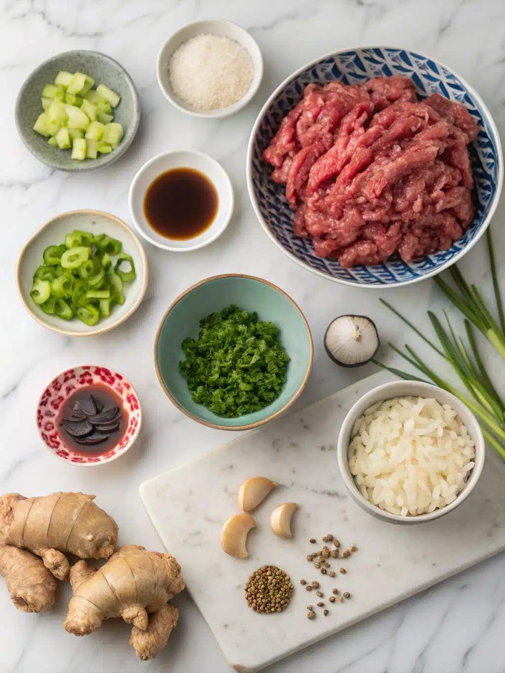 Ground Beef Ginger Scallion Bowls 2 ground beef ginger scallion bowls ingredients