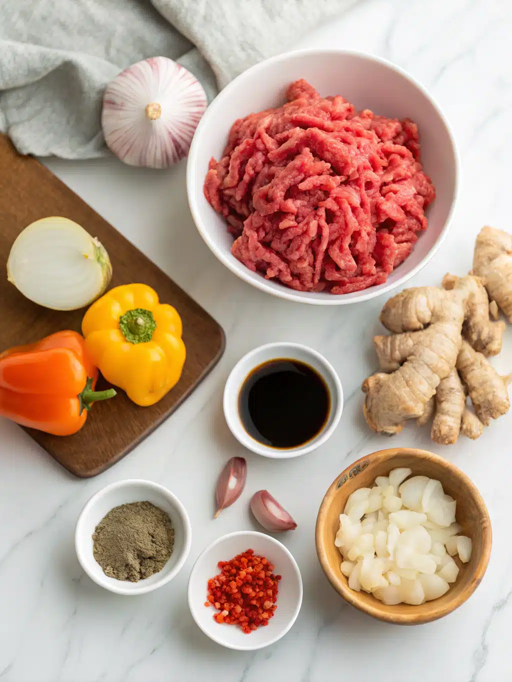 Ground Beef Ginger Stir Fry 2 ground beef ginger stir fry ingredients