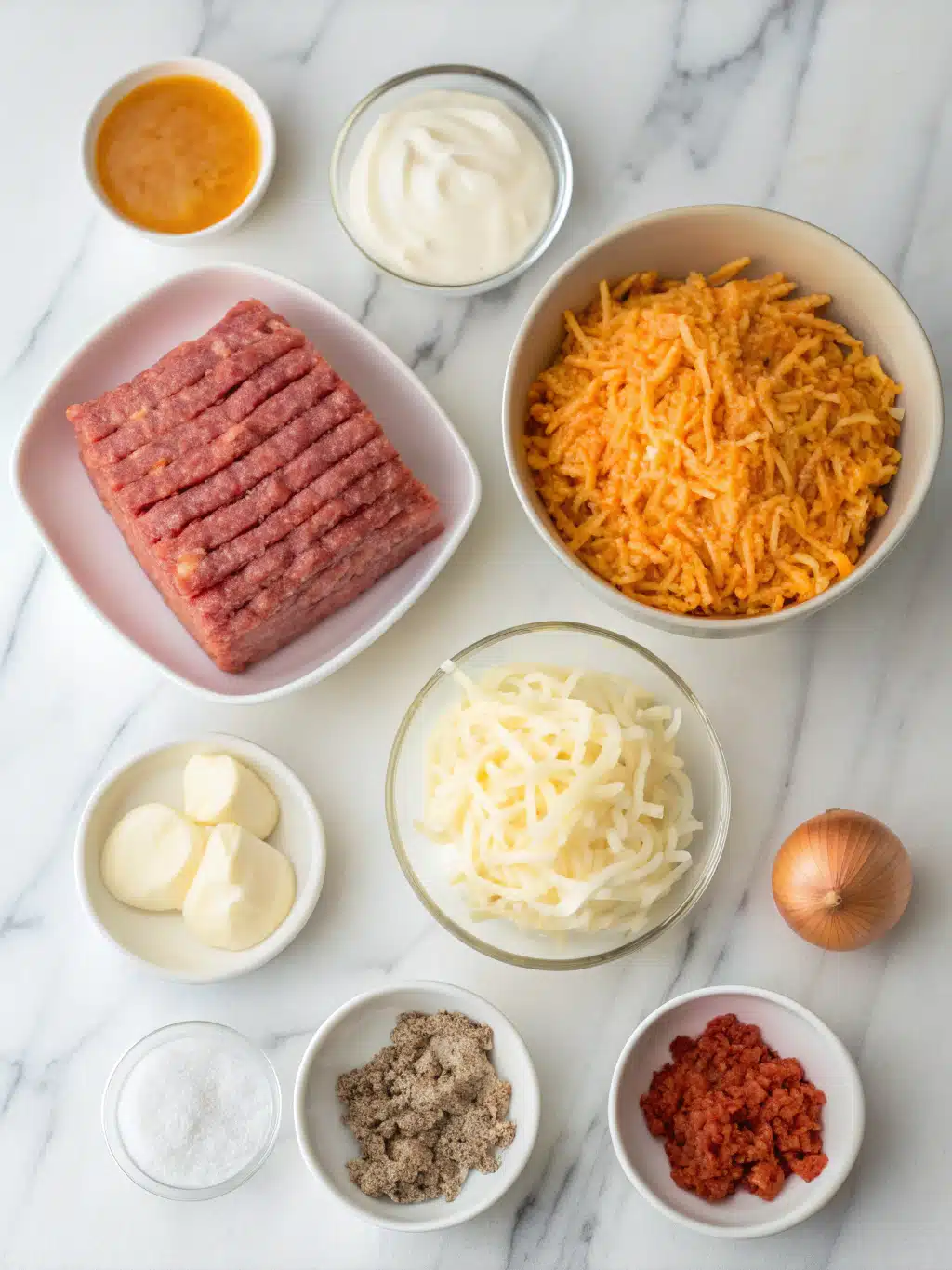 Ground Beef Hash Brown Bake 2 ground beef hash brown bake ingredients