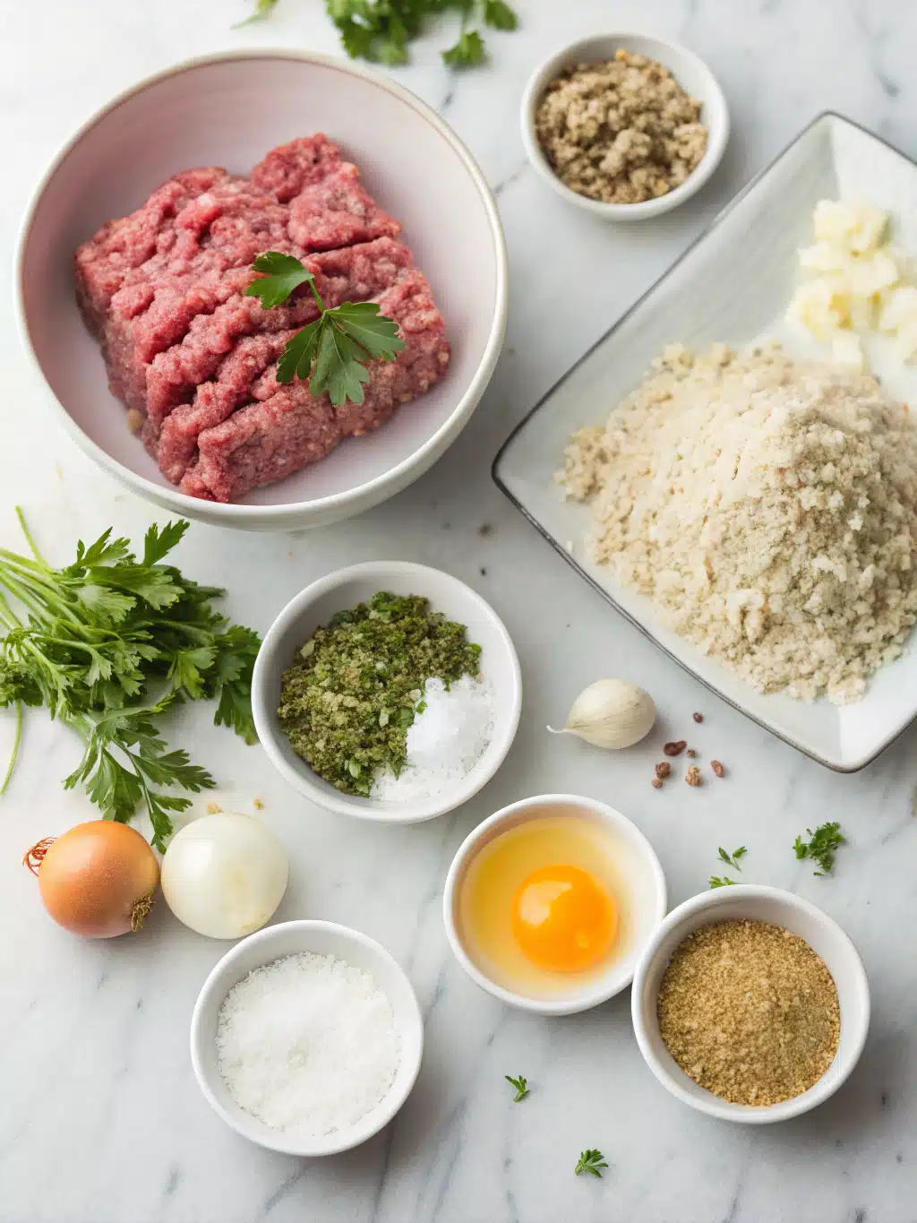 Herb and Garlic Meatloaf 2 herb and garlic meatloaf ingredients