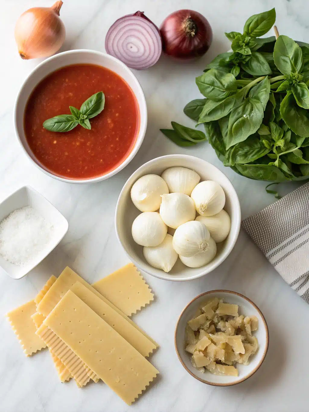 Lasagna Soup with Fresh Basil and Mozzarella 2 lasagna soup with fresh basil and mozzarella ingredients