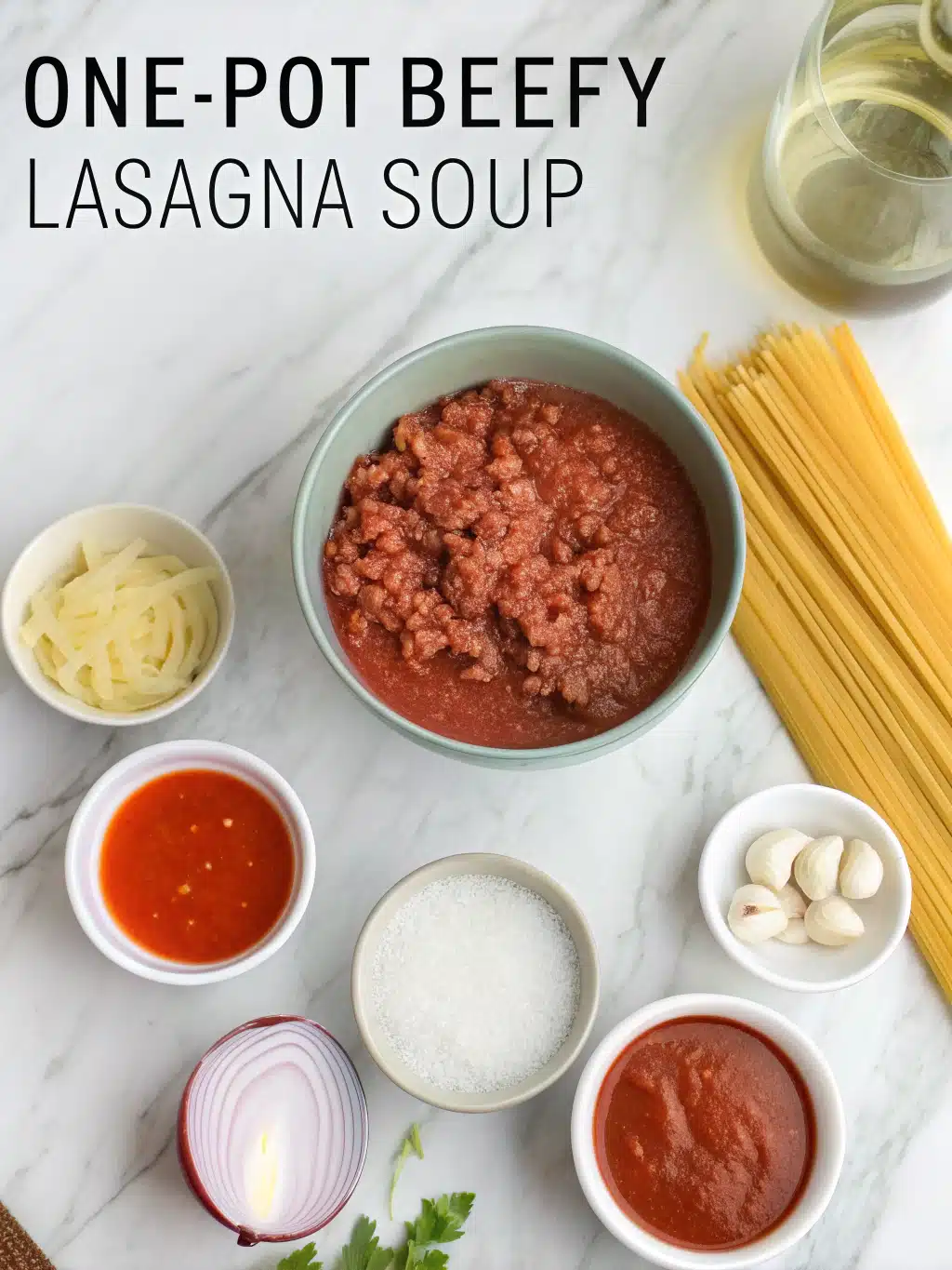 One-Pot Beefy Lasagna Soup 2 one pot beefy lasagna soup ingredients