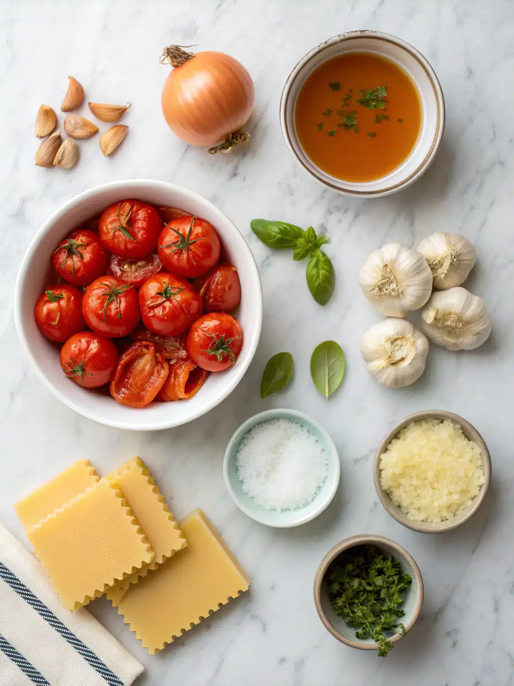 One-Pot Roasted Tomato Garlic Lasagna Soup 2 one pot roasted tomato garlic lasagna soup ingredients 1