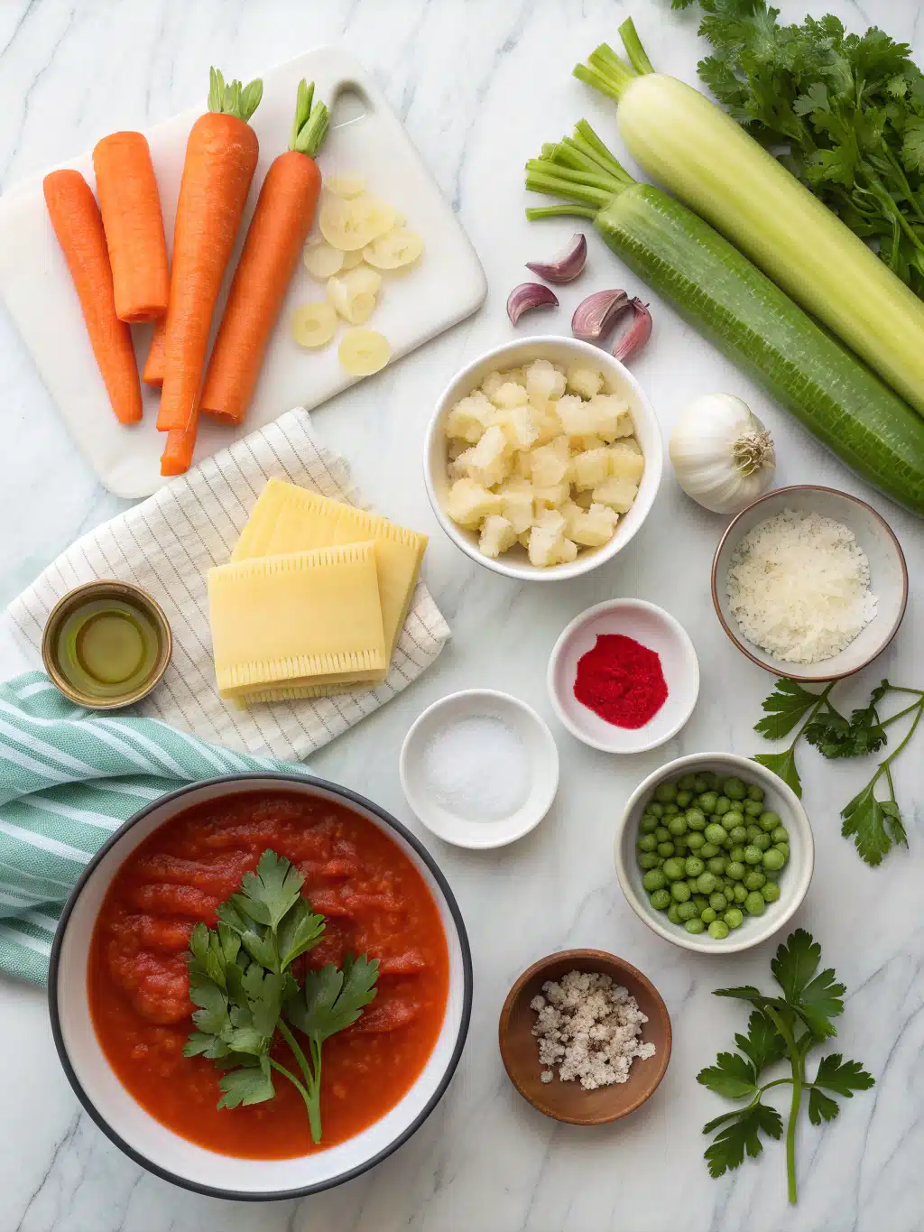 One-Pot Veggie Lasagna Soup 2 one pot veggie lasagna soup ingredients