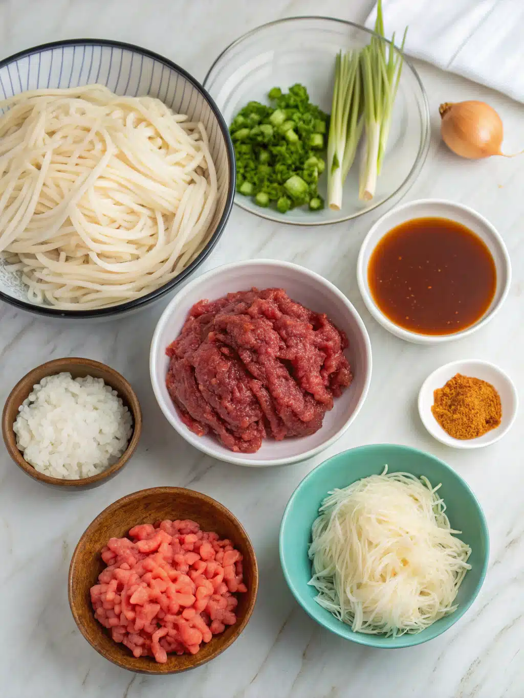 Spicy Ground Beef Chili Noodles 2 spicy ground beef chili noodles ingredients