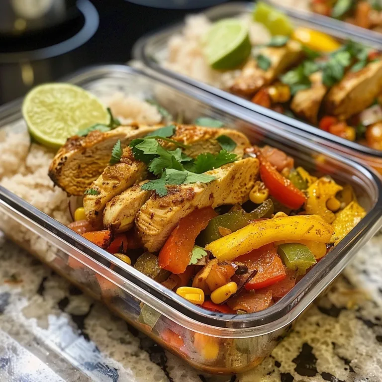 Chicken fajita meal prep bowls for healthy lunches