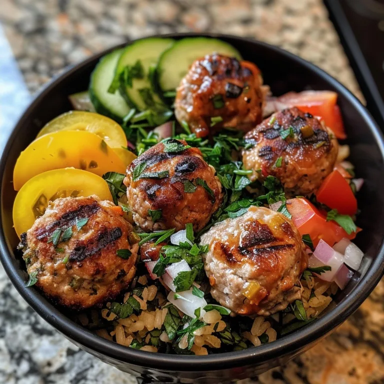 Healthy Mediterranean Turkey Meatball Bowls