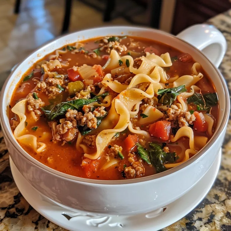 Lasagna soup with turkey sausage for a hearty weeknight dinner