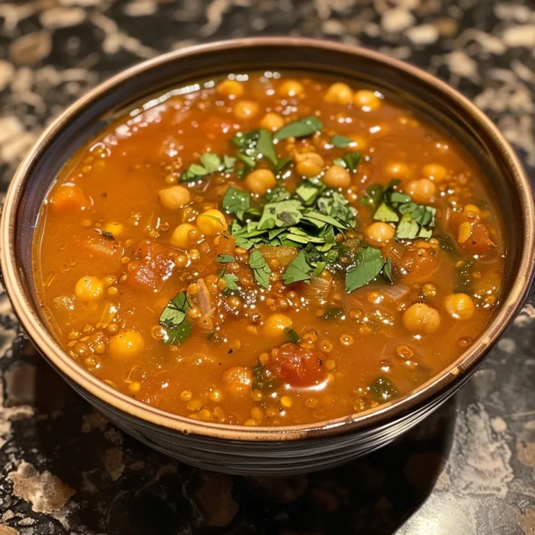 Moroccan Lentil Chickpea Soup Recipe