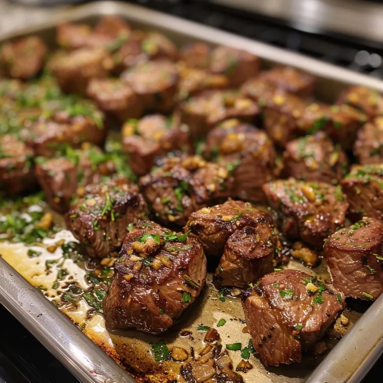 Sheet pan garlic butter steak bites for busy weeknights
