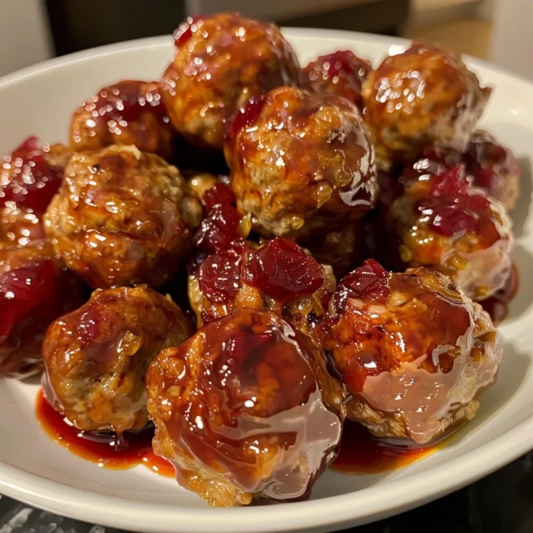 Cranberry Glazed Turkey Meatballs for Easy Appetizers
