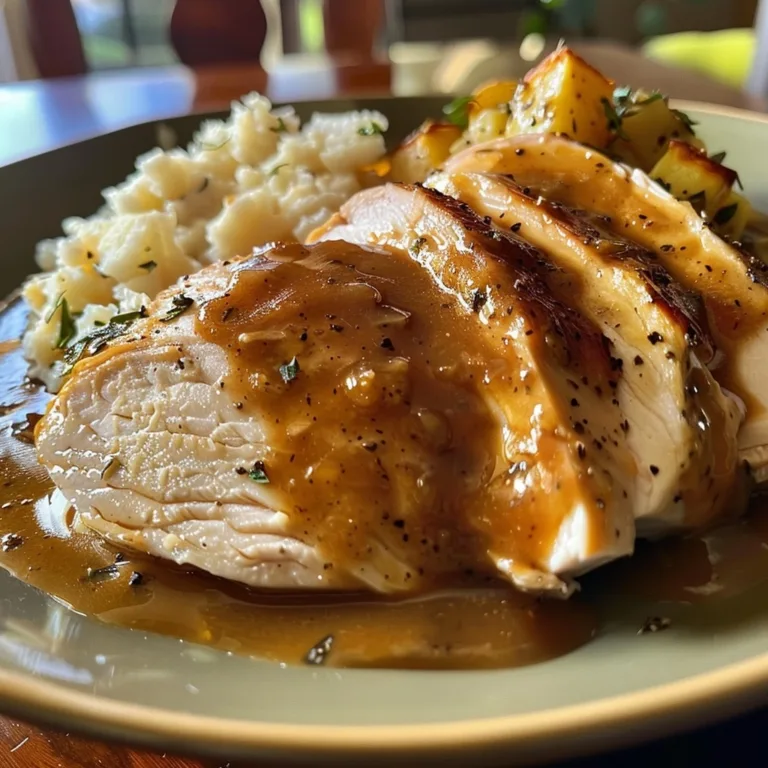 Slow cooker turkey breast with gravy