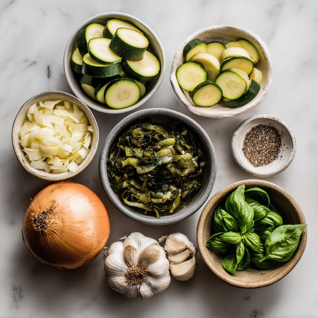 Vegetarian Lasagna ingredients