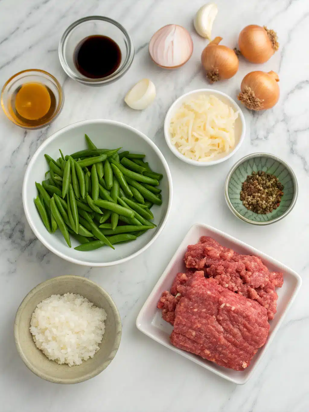 asian ground beef green bean stir fry ingredients