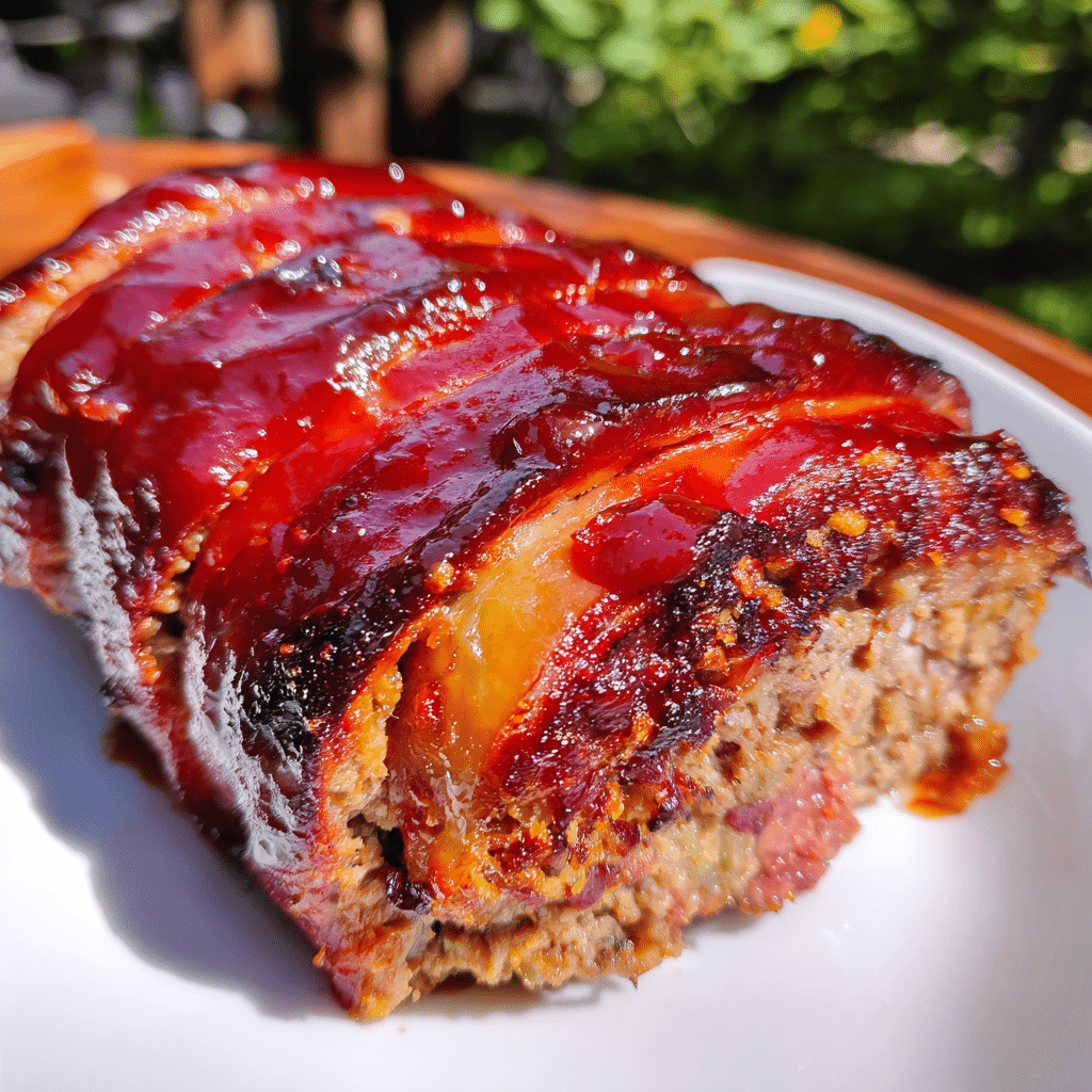 BBQ Bacon-Wrapped Meatloaf wraps seasoned beef in smoky bacon and barbecue sauce for a bold, hearty dish.