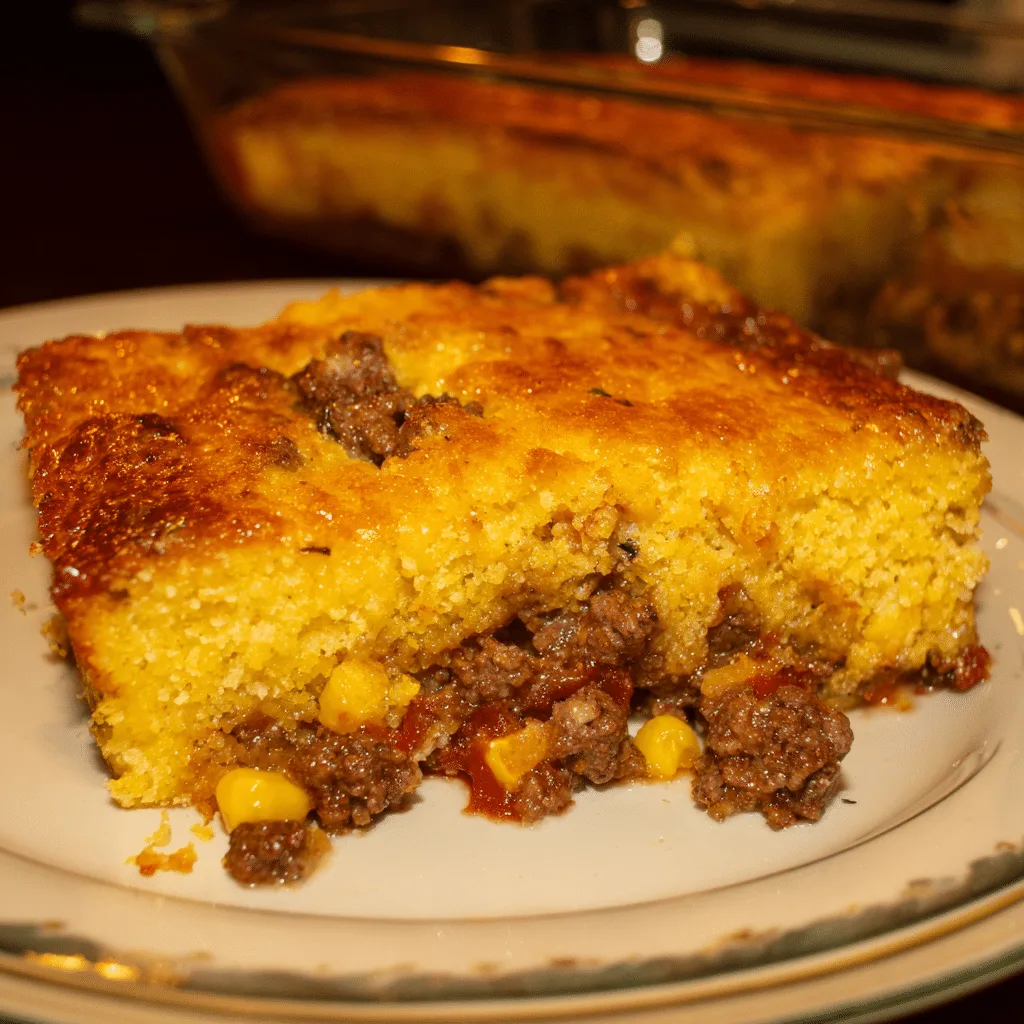 BBQ Ground Beef & Cornbread Casserole pairs smoky beef with sweet cornbread topping for a hearty and unique baked dish.