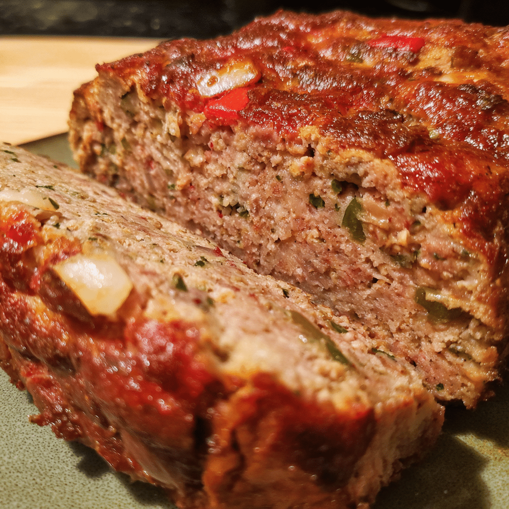 Cajun-Spiced Meatloaf with Andouille Sausage blends beef and sausage with bold Cajun spices for a flavorful dish.