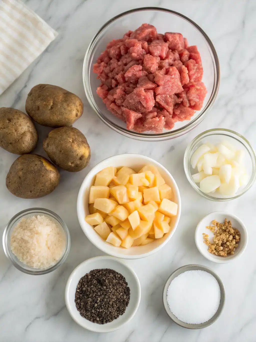 cheesy ground beef potato casserole ingredients