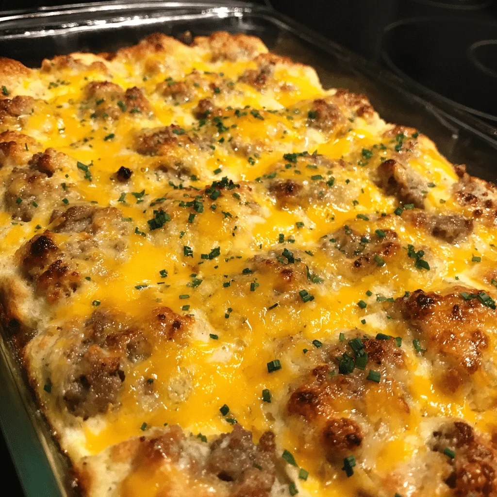 Cheesy Sausage & Biscuit Breakfast Casserole