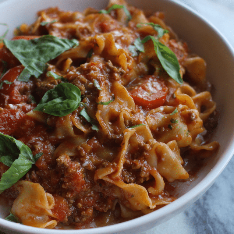 Classic One Pot Lasagna Soup with Ground Beef delivers a hearty mix of pasta, beef, and broth in a single, easy-to-make dish.