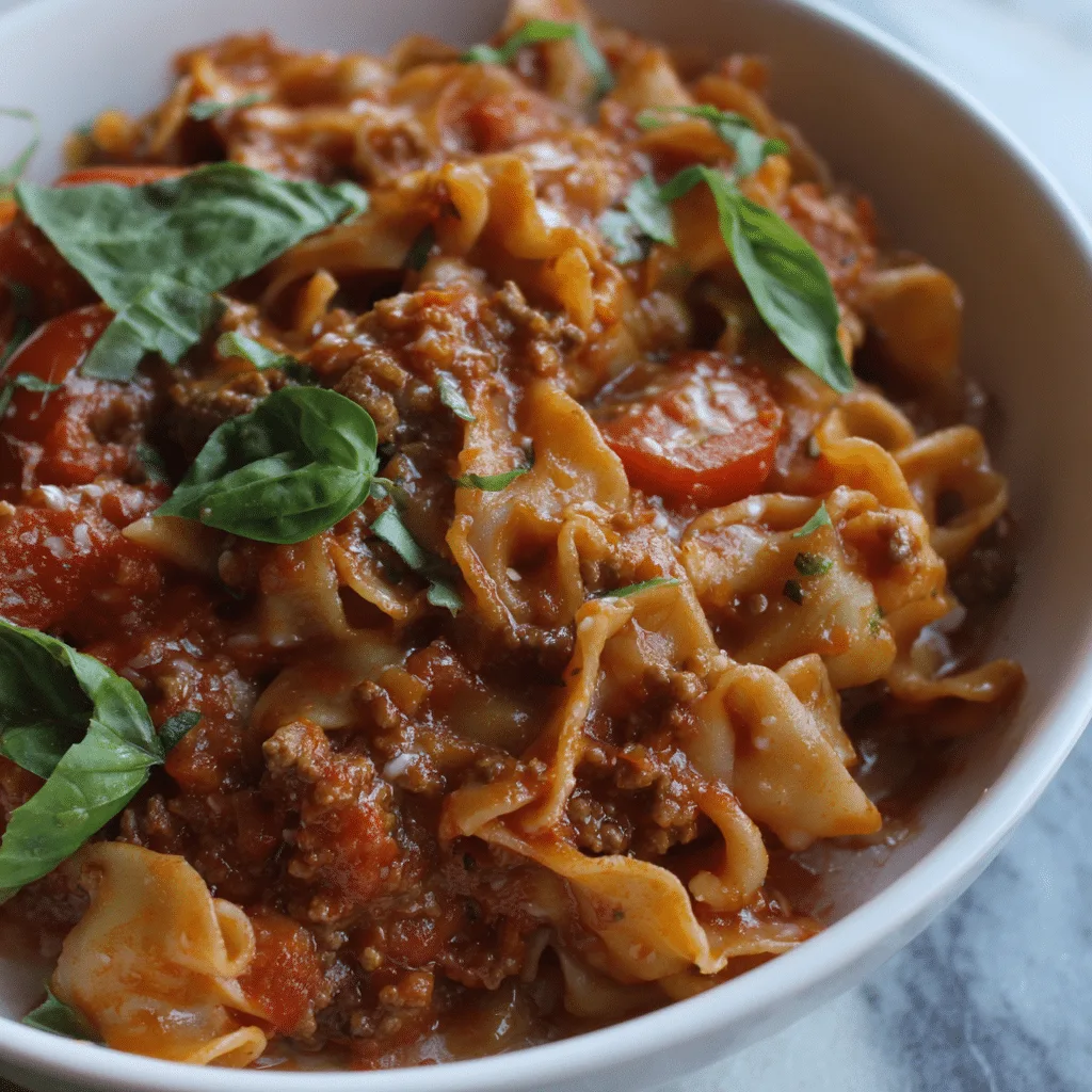 Classic One Pot Lasagna Soup with Ground Beef delivers a hearty mix of pasta, beef, and broth in a single, easy-to-make dish.