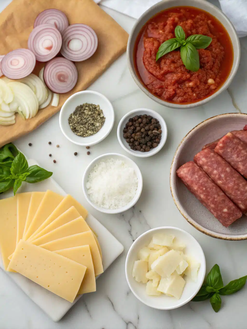creamy ricotta lasagna soup with spinach ingredients