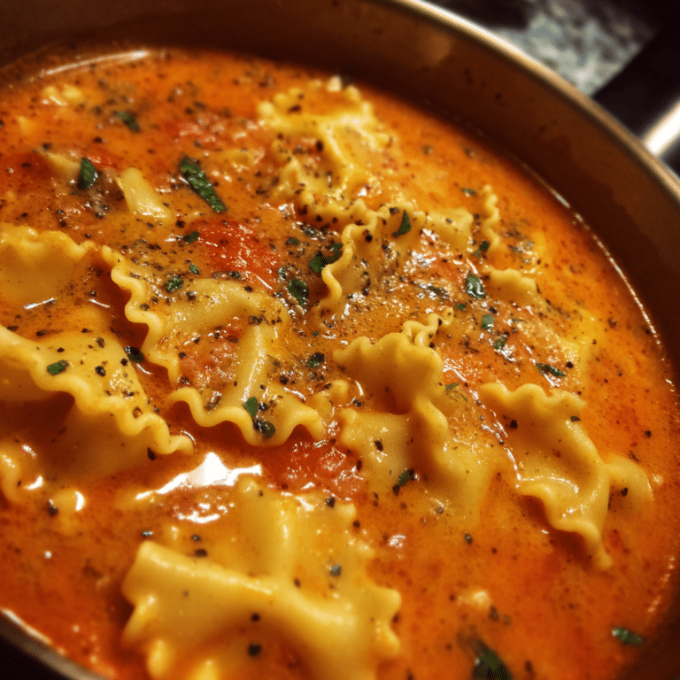 Creamy Vegan Lasagna Soup with Coconut Milk uses plant-based creaminess with pasta, herbs, and vegetables for a rich yet dairy-free option.