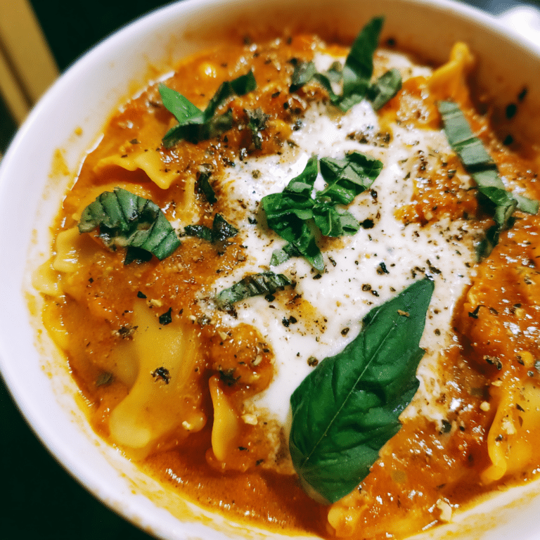 Dairy-Free Lasagna Soup with Cashew Cream uses a creamy nut-based blend to create richness while keeping the recipe plant-friendly and satisfying.