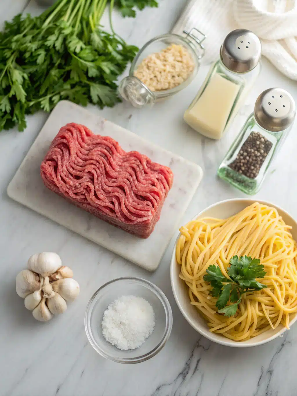 ground beef garlic butter noodles ingredients