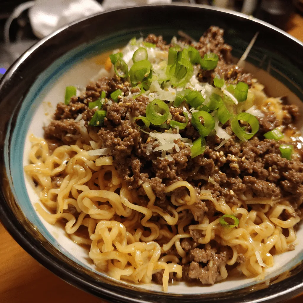 Ground Beef & Ramen Noodle Bowl