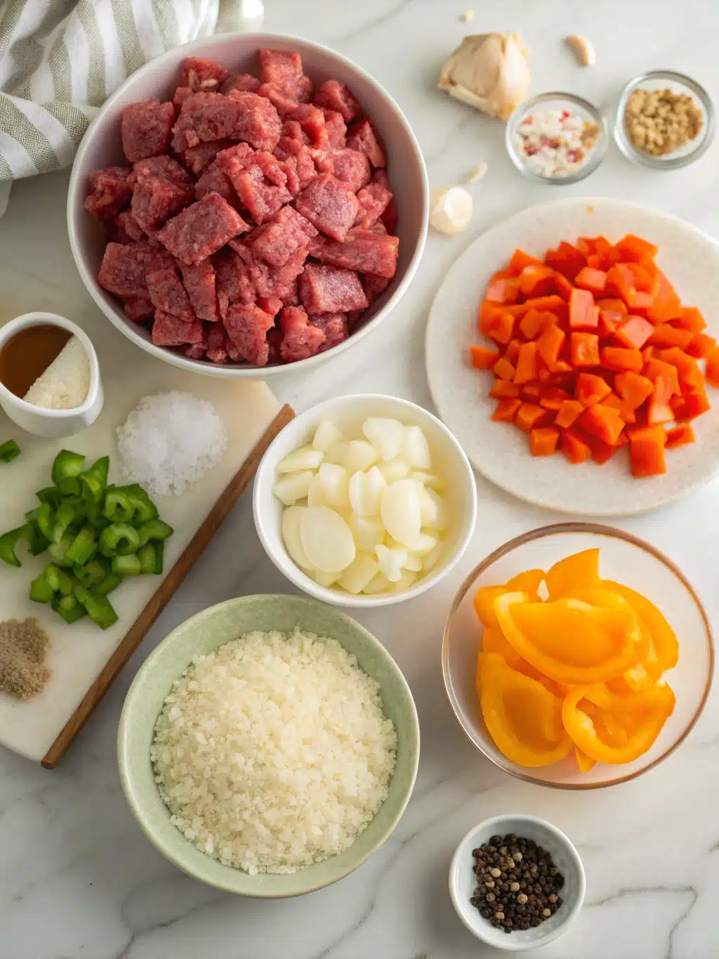 ground beef rice casserole with vegetables ingredients