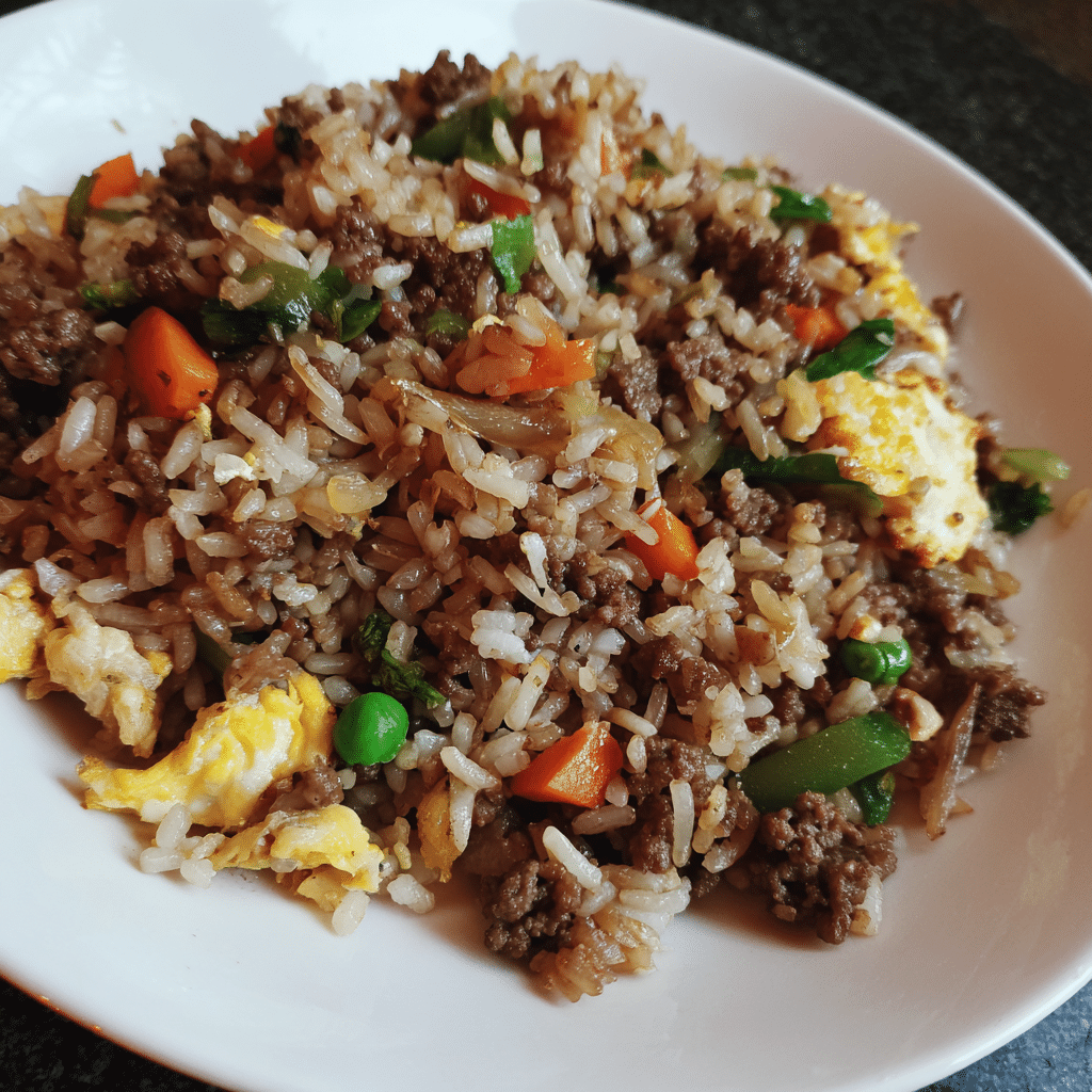 Ground Beef Stir-Fried Rice