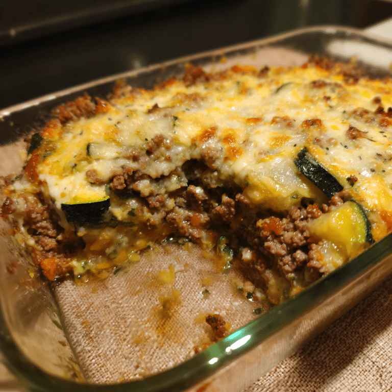 Ground Beef Zucchini Casserole (Healthy) blends tender zucchini, beef, and cheese into a lighter, nutrient-packed dish.