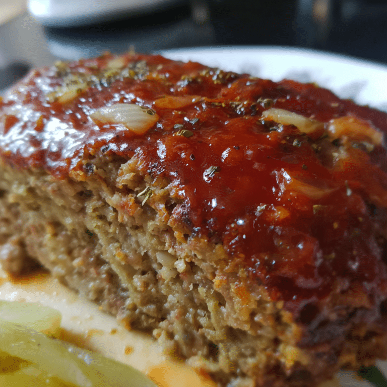 Juicy Meatloaf with Worcestershire Sauce blends beef, breadcrumbs, and sauce into a tender, flavorful meal.